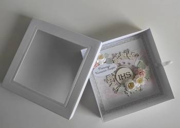 Kartka w pudełku ręcznie robiona na Komunię Świętą 2