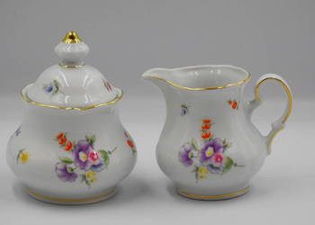 Piękny komplet porcelanowy- cukiernica i mlecznik -niemiecki