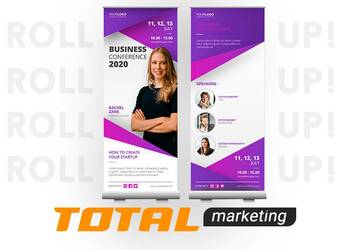 Reklama firmy ROLL UP (100cm x 200cm) 3 szt. Projekt Graficzny+Wydruk