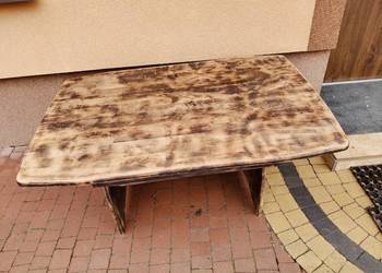 Vintage ława w stylu rustykalnym opalana