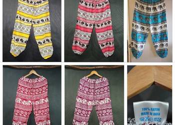 Spodnie Haremki z Indii Unikalne Wzory Boho Hippie