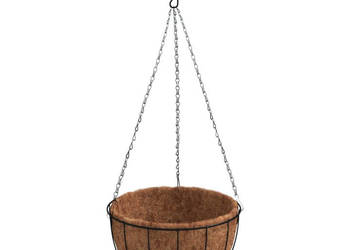 Wiszące doniczki 4 szt. z matą kokosową czarne Ø 30x52 cm WM-319357