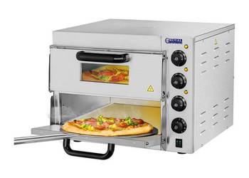 Dwukomorowy piec do pizzy 3000W 350st wkłady szamotowe