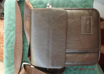 Torba listonoszkaf skórzana ,brązowa-nowa