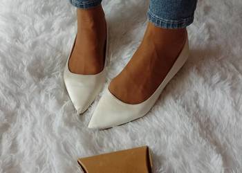 (41) ASOS Design/ Białe baleriny wieczorowe z Londynu, NOWE