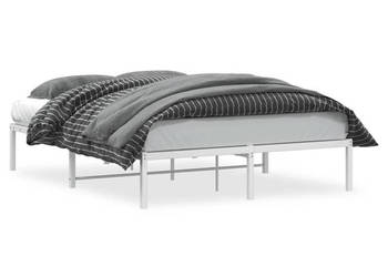Łóżko Metalowe Białe Rama Łóżka Ze Stelażem Biała 135x190 cm WM-373672