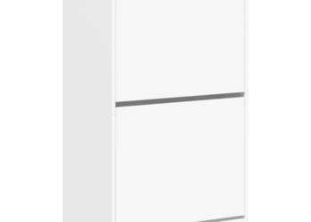 Szafka na buty z 2 uchylanymi szufladami biała 60x42x108 cm WM-3214385