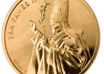 Jan Paweł II 1987 200.000 pozłacana replika