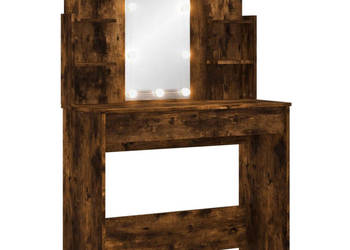 Toaletka z oświetleniem LED przydymiony dąb 96x40x142 cm WM-837897