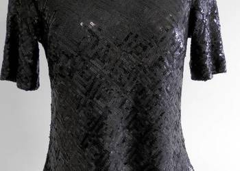 Bluzka Cekinowa Czarna Wieczorowa Balowa Imprezowa Only M