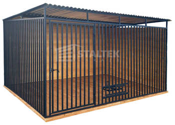 Kojec dla Psów 3x2 - Zabudowa Drewnem - drewniana podłoga ST125