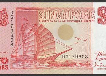 SINGAPUR  2 DOLARY 1990 - STAN BANKOWY UNC