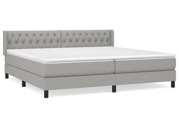 Łóżko kontynentalne z materacem jasnoszare tkanina 200x200 cm WM-3129977