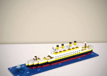 Nowy Duży Zestaw Klocków Statek Titanic Na Wodzie 607 Elementów w Pudełku