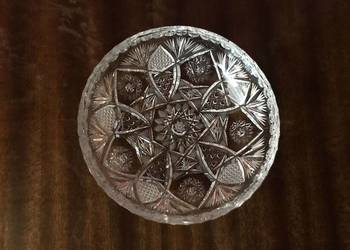 Kryształowa płytka miseczka 15 cm ręczny szlif  PRL Vintage