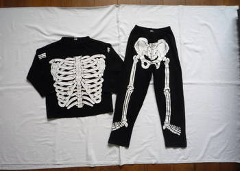 Halloween 110/116 Czarny Przebranie Kościotrup Szkielet Halloween 110/116 Czarny Przebranie Kościotrup Szkielet