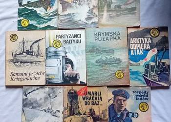 Zestaw 10 ksiażeczek z serii Żółty Tygrys, z lat 1968-88. Tematyka morska.