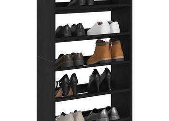 Półka na buty czarna 60x25x100 cm materiał drewnopochodny WM-859870