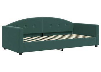Sofa z funkcją spania ciemnozielona aksamitna 90x200 cm WM-354138