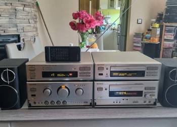 Wieża ONKYO MIDI INTEGRA A-911 C-711 T-411RDS K-611 3-HEAD z pilotem Tytan