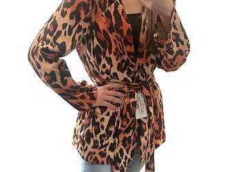 MODNA MARYNARKA DAMSKA W PANTERKĘ • GLAMOUR • HIT WIOSNA/LATO • OVERSIZE