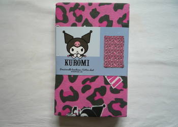 Kuromi Różowe Prześcieradło bawełniane jersey z gumką 90x200x25