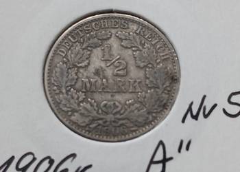 1/2 Marki  Prusy 1906 r. -nr 5-mennica A