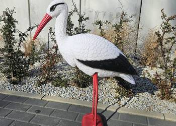 Wysoka figurka bocian bociek wiosna lato na ogród działkę prezent