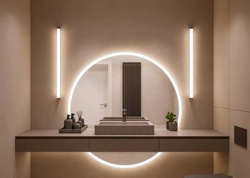 Lustro łazienkowe okrągłe w dwóch częściach z podświetleniem WIRO LED II