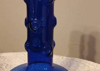 Vintage kobaltowy wazon cienkie szkło Lauscha UFO  lata 60/70