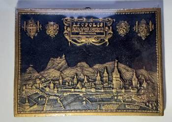 Panorama Lwowa 3D produkcja UKRAINA LWÓW wypalana płytka forma 10.3x14cm