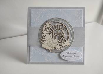 Kartka ręcznie robiona na Komunię Świętą