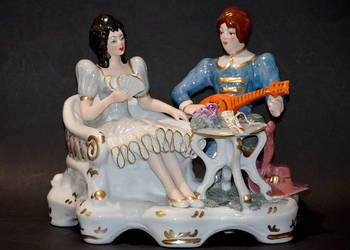 Porcelana Roceram Para muzykująca 3 serenada, 25cm kolekcja