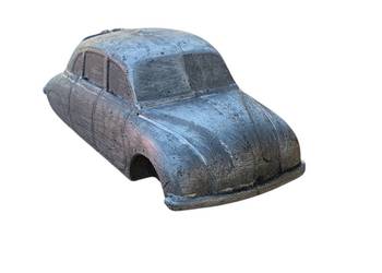 Stary odlew aluminiowy samochodu model Tatra 600 Tatraplan ręcznie wykonany