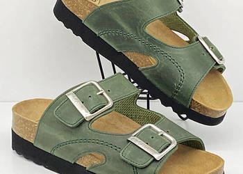 Scholl Klapki damskie Skóra Zielone 41 NOWE