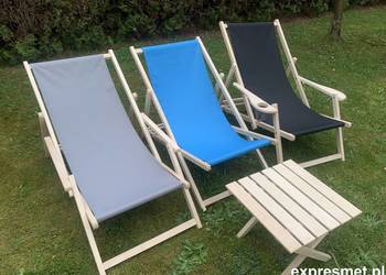 Leżak klasyczny POLSKI Leżak DREWNIANY plażowy ogrodowy,MIX kolorów ATEST!
