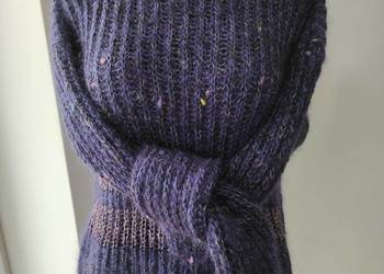 Gruby mięsisty sweter dzianinowy 44 XXL fiolet