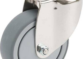 Koło skrętne, gumowe Ø 100x32 mm stal nierdzewna, otwór na pojedynczą śrub…