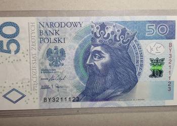 RZADKOŚĆ !!! 50 Złotych 2017 s. BY RADAR !!!  UNC