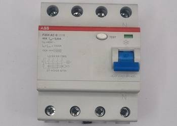 Wyłącznik różnicowoprądowy ABB F204 AC‑G 40A 30mA 4P, używany, sprawny