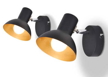 Lampy ścienne 2 sztuki na 2 żarówki E27 czarno-złote WM-244408