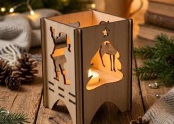 Świecznik, lapion świąteczny DIY