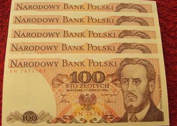 POLSKA PRL 100 ZŁ LUDWIK WARYŃSKI - Banknot UNC - 1 szt.