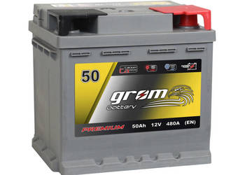Akumulator GROM Premium 50Ah 480A EN PRAWY PLUS