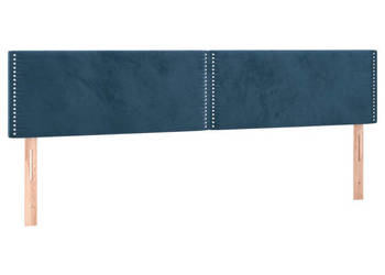 Zagłówek do łóżka ciemnoniebieski 180x5x78/88 cm aksamit WM-3121536
