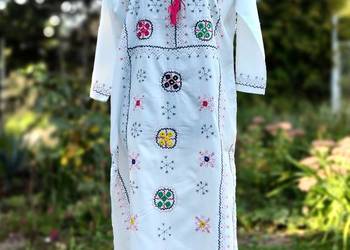 Nowa tunika biała M 38 L 40 folk etno boho hippie bohemian k