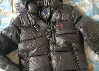 Kurtka pikowana, zimowa Polo Ralph Lauren - czarna błyszcząca, rozmiar L