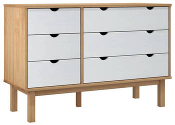 Szafka z szufladami OTTA brązowo-biała 111x43x735 cm sosna WM-348587