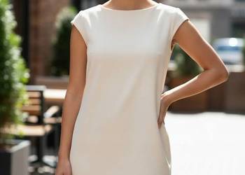 Sukienka damska elegancka litera A z kieszeniami r. 42 biust 104 cm