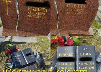 Renowacja/malowanie liter na nagrobku